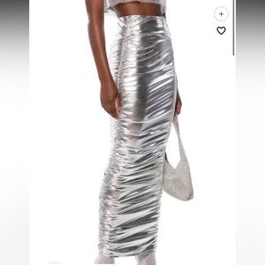 Metallic pink skirt